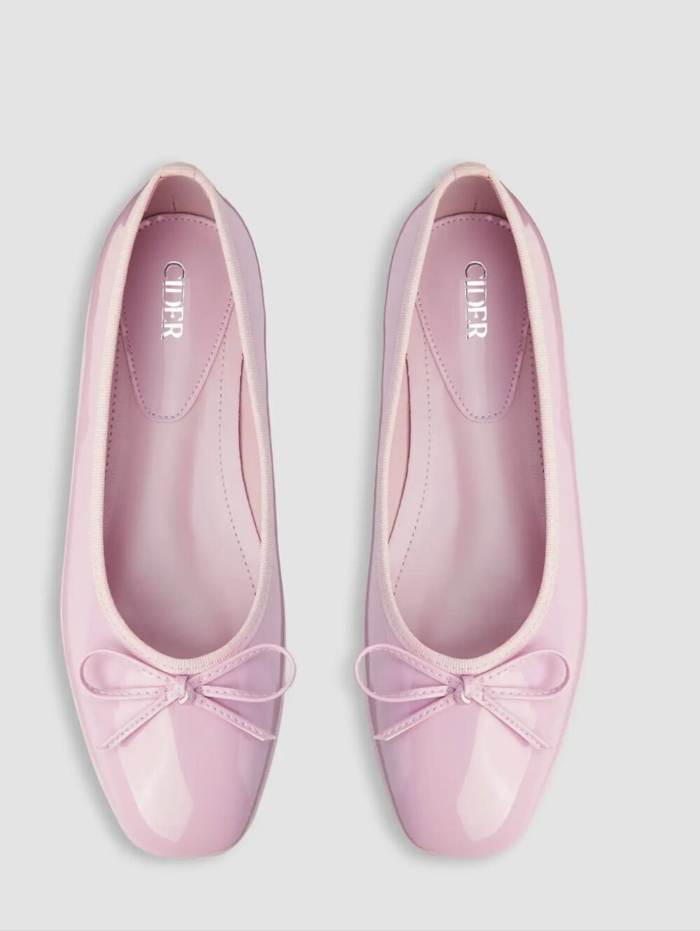 Cider Bowknot Decor Square Toe Ballet Flats - Pink